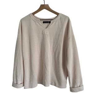 Long Sleeve V-Neck Ribbed Shirt